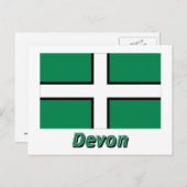 Devon Flag met naam Briefkaart (Voorkant / Achterkant)