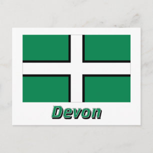 Devon Flag met naam Briefkaart