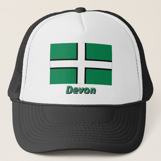 Devon Flag met naam Trucker Pet (Voorkant)