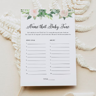 DEVON Floral Name that Baby Tune Baby shower Game Kaart