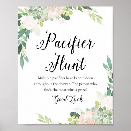 DEVON Fopspeen Hunt Baby shower Spel Teken Poster (Voorkant)