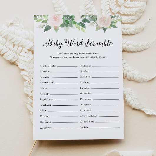 DEVON Greenery Baby Word Scramble Game Kaart