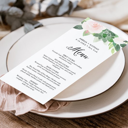 DEVON Greenery Blush Florals Menu