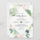 DEVON Greenery Succulent Baby shower Kaart (Voorkant)