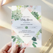 DEVON Greenery Succulent Baby shower Kaart