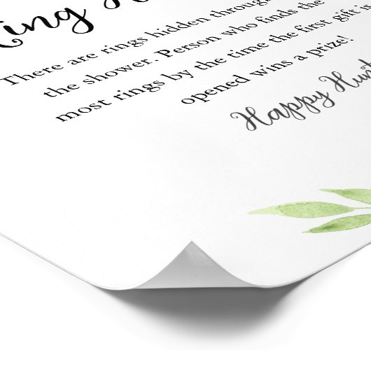 DEVON Groen Ring Hunt Vrijgezellenfeest Game Sign Poster (Hoek)