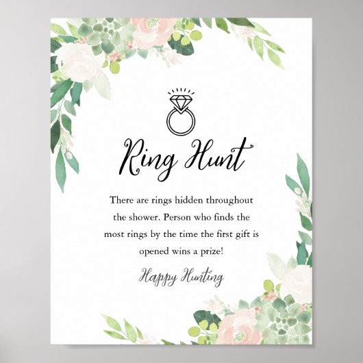 DEVON Groen Ring Hunt Vrijgezellenfeest Game Sign Poster (Voorkant)