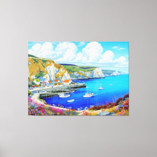 "Devon Harbour Dreamscape" - Een Engels zeegezicht Canvas Afdruk (Voorkant)