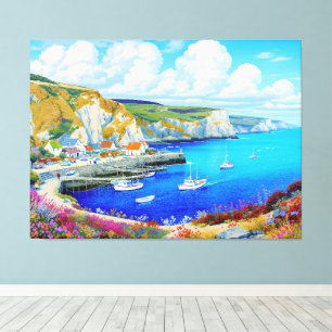"Devon Harbour Dreamscape" - Een Engels zeegezicht Canvas Afdruk