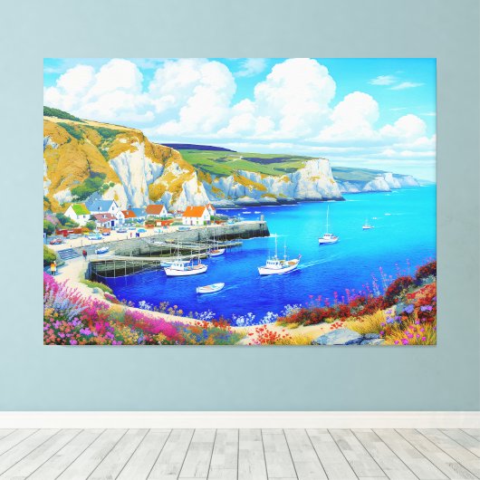 "Devon Harbour Dreamscape" - Een Engels zeegezicht Canvas Afdruk (Insitu (Houten vloer))