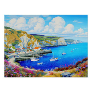 "Devon Harbour Dreamscape" - Een Engels zeegezicht Perfect Poster