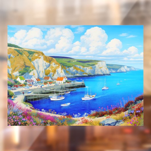 "Devon Harbour Dreamscape" - Een Engels zeegezicht Raamsticker (Vel 2)