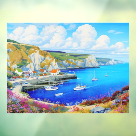 "Devon Harbour Dreamscape" - Een Engels zeegezicht Raamsticker (Vel 3)