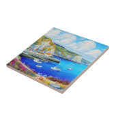 "Devon Harbour Dreamscape" - Een Engels zeegezicht Tegeltje (Zijkant)