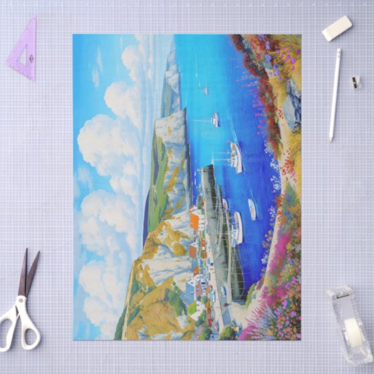 "Devon Harbour Dreamscape" - Een Engels zeegezicht Tissuepapier (Craft)