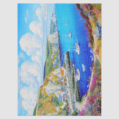 "Devon Harbour Dreamscape" - Een Engels zeegezicht Tissuepapier (Voorkant)