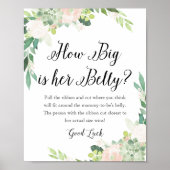 DEVON Hoe groot is haar buik Baby shower spel Poster (Voorkant)