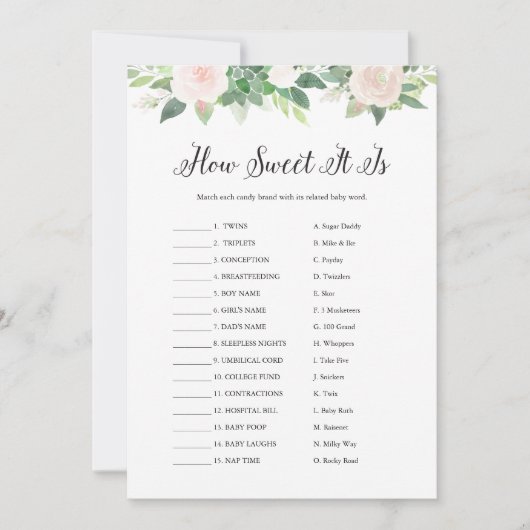 DEVON How Sweet It is Snoep Bar Baby Game Kaart (Voorkant)