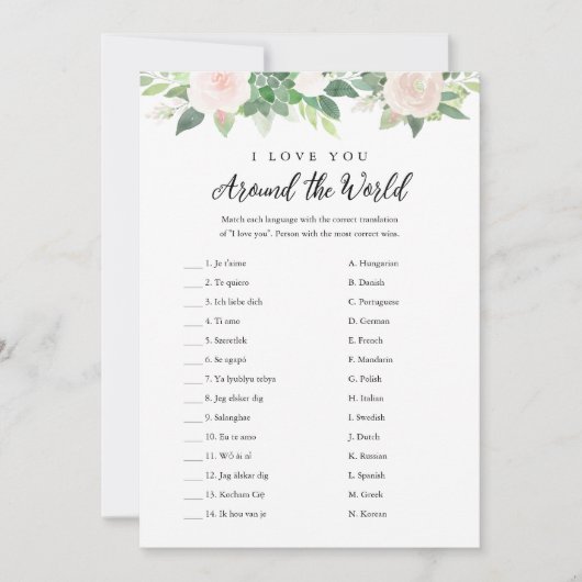 DEVON Ik hou van je rond de wereld bruids spel Kaart (Voorkant)