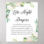 DEVON Late Night Luiers Baby shower teken Poster (Voorkant)