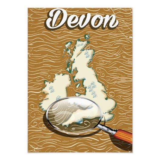 Devon map vintage poster (Voorkant)