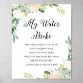 DEVON Mijn Water Broke Baby shower Spel teken Poster (Voorkant)