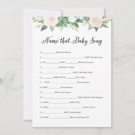 DEVON Name that Baby Song Game Kaart (Voorkant)