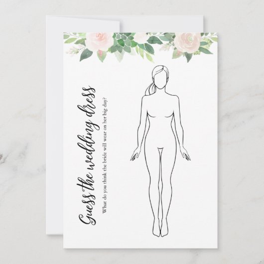 DEVON Raad de Trouwjurk Bruids douche spelkaart Kaart (Voorkant)