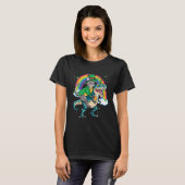 Devon Rex Beer Dino Rex Horn Rainbow Cat T-shirt (Voorkant volledig)