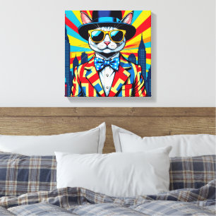 DEVON REX-BIG CITY CAT 2 CANVAS AFDRUK