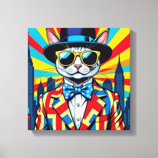 DEVON REX-BIG CITY CAT 2 CANVAS AFDRUK (Voorkant)