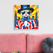 DEVON REX-BIG CITY CAT 3 CANVAS AFDRUK (Insitu (Woonkamer))