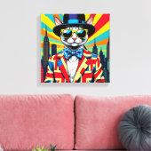 DEVON REX-BIG CITY CAT CANVAS AFDRUK (Insitu (Woonkamer))