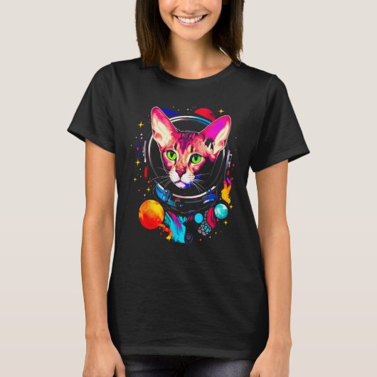 Devon Rex Cat Astronaut T-shirt (Voorkant)