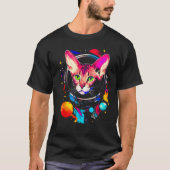 Devon Rex Cat Astronaut T-shirt (Voorkant)