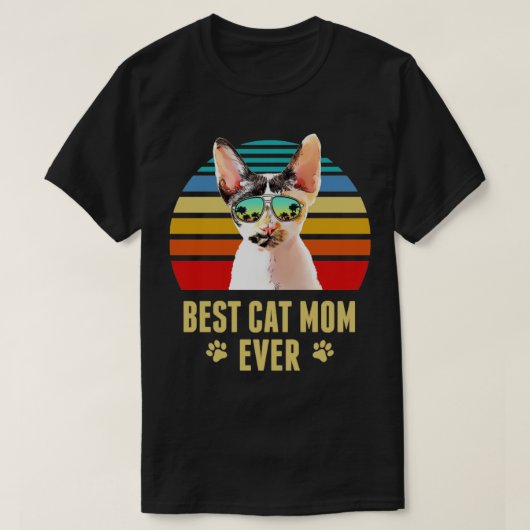 Devon Rex Cat Best Cat Ma Ever Retro Beach Vibe T-shirt (Design voorkant)