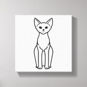 Devon Rex Cat Cartoon Canvas Afdruk (Voorkant)