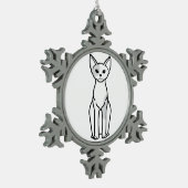 Devon Rex Cat Cartoon Tin Sneeuwvlok Ornament (Links)