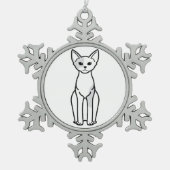 Devon Rex Cat Cartoon Tin Sneeuwvlok Ornament (Voorkant)