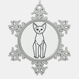 Devon Rex Cat Cartoon Tin Sneeuwvlok Ornament