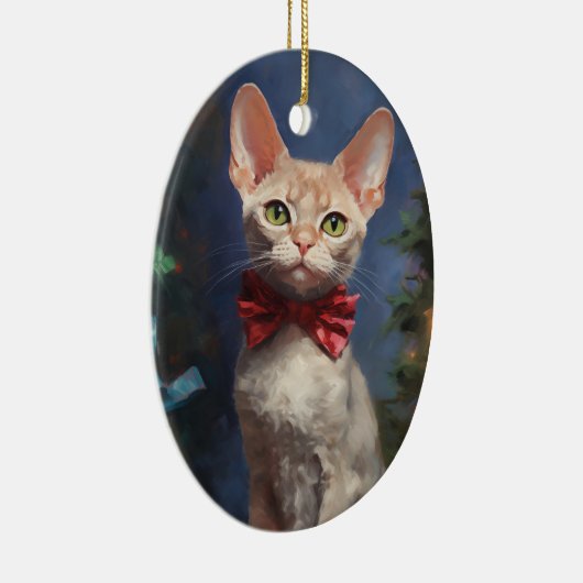 Devon Rex cat Christmas Keramisch Ornament (Rechts)