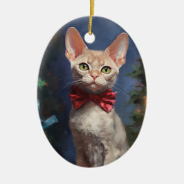 Devon Rex cat Christmas Keramisch Ornament