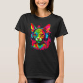 Devon Rex Cat DJ T-shirt (Voorkant)