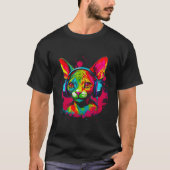 Devon Rex Cat DJ T-shirt (Voorkant)