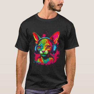 Devon Rex Cat DJ T-shirt