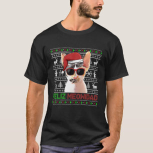 Devon Rex Cat Feliz Meowidad Funny Kerstmis T-shirt