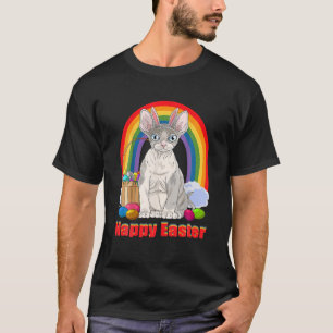 Devon Rex Cat Happy Paaster Bunny T-shirt