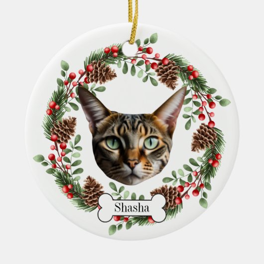 Devon Rex Cat Keramisch Ornament (Voorkant)