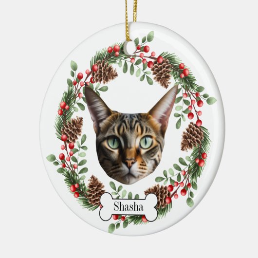 Devon Rex Cat Keramisch Ornament (Links)