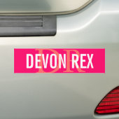 Devon Rex Cat Monogram Design Bumpersticker (Op auto)